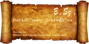 Bartánusz Szilvána névjegykártya